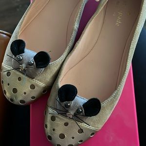 Kate Spade “Mouse” flats in dessert suede. Worn and shows wear on sole.